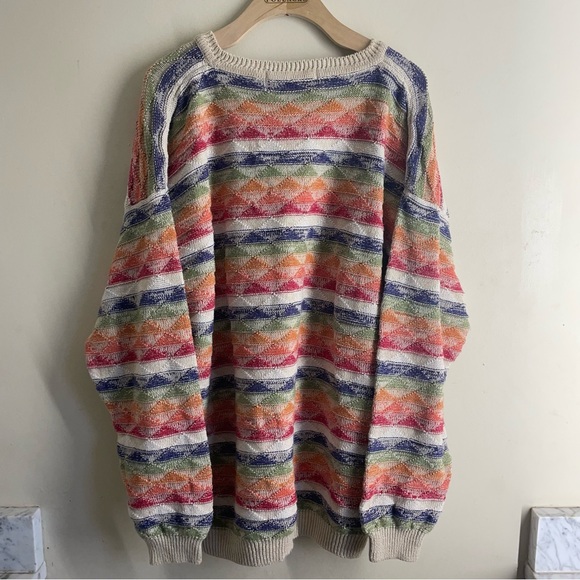 Henry Grethel Studio Knit Sweater L Multicolor Oversized Cotton Linen Blend - Picture 2 of 9